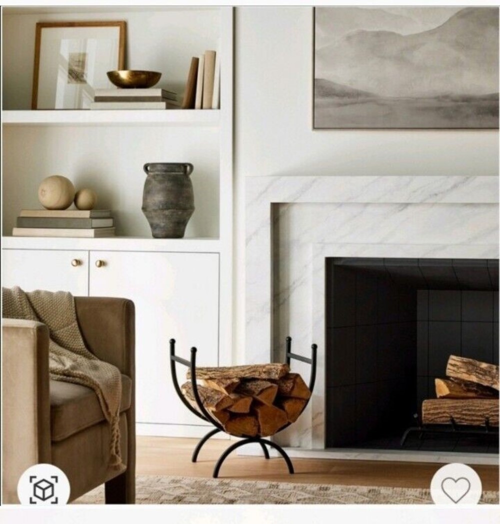 Metal Log Holder Black Metal - Threshold designed with Studio McGee