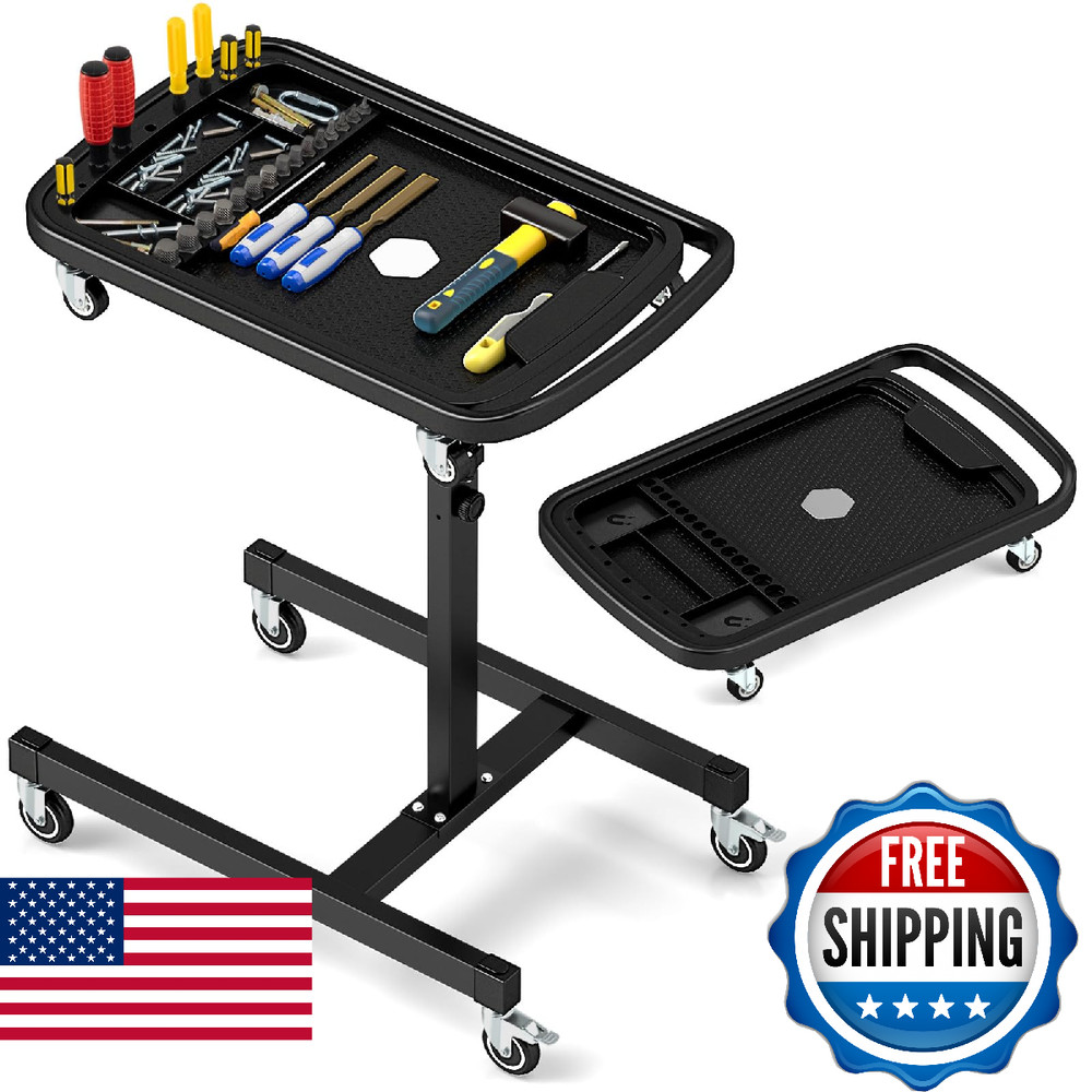 Goplus 2-in-1 Rolling Workbench Height Adjustable 48.5" Portable Work Table Gara