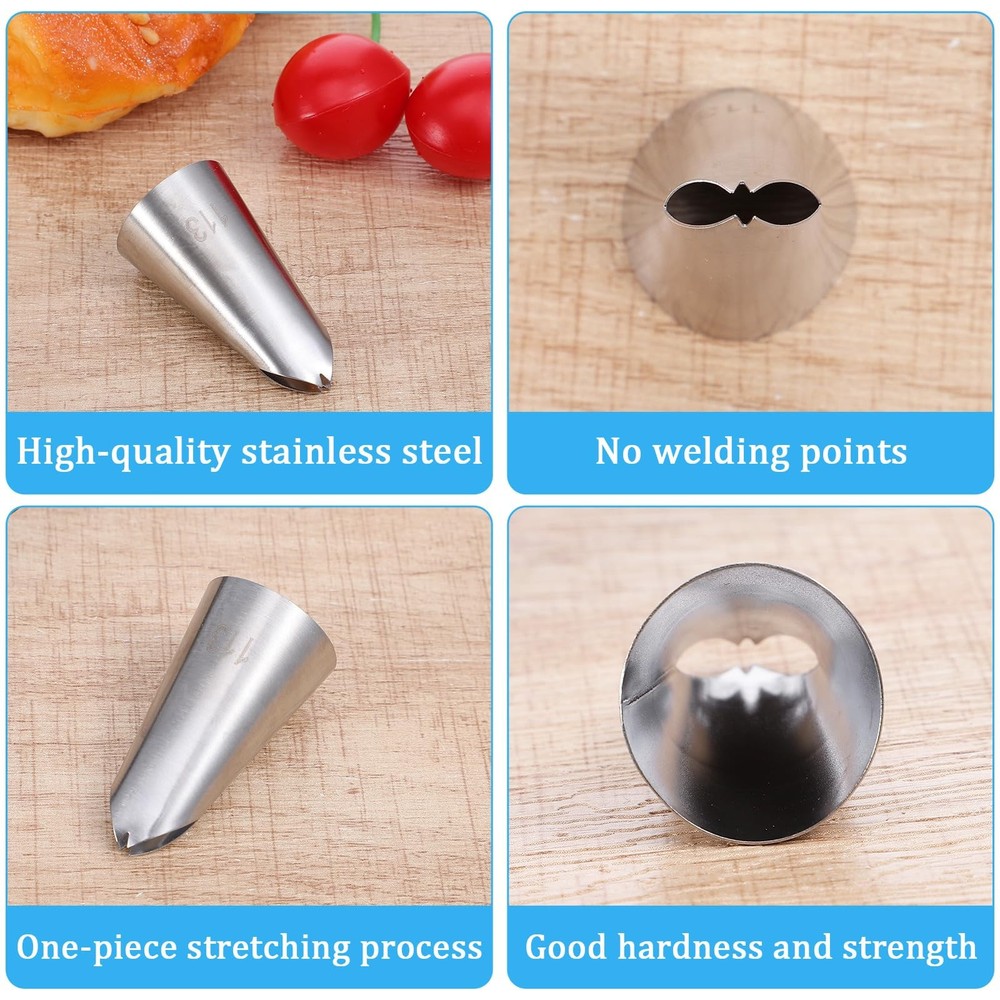 5 Pcs Stainless Steel Ruffle Tips,Leaf Piping Tips, Leaf Shape Piping Tip for...