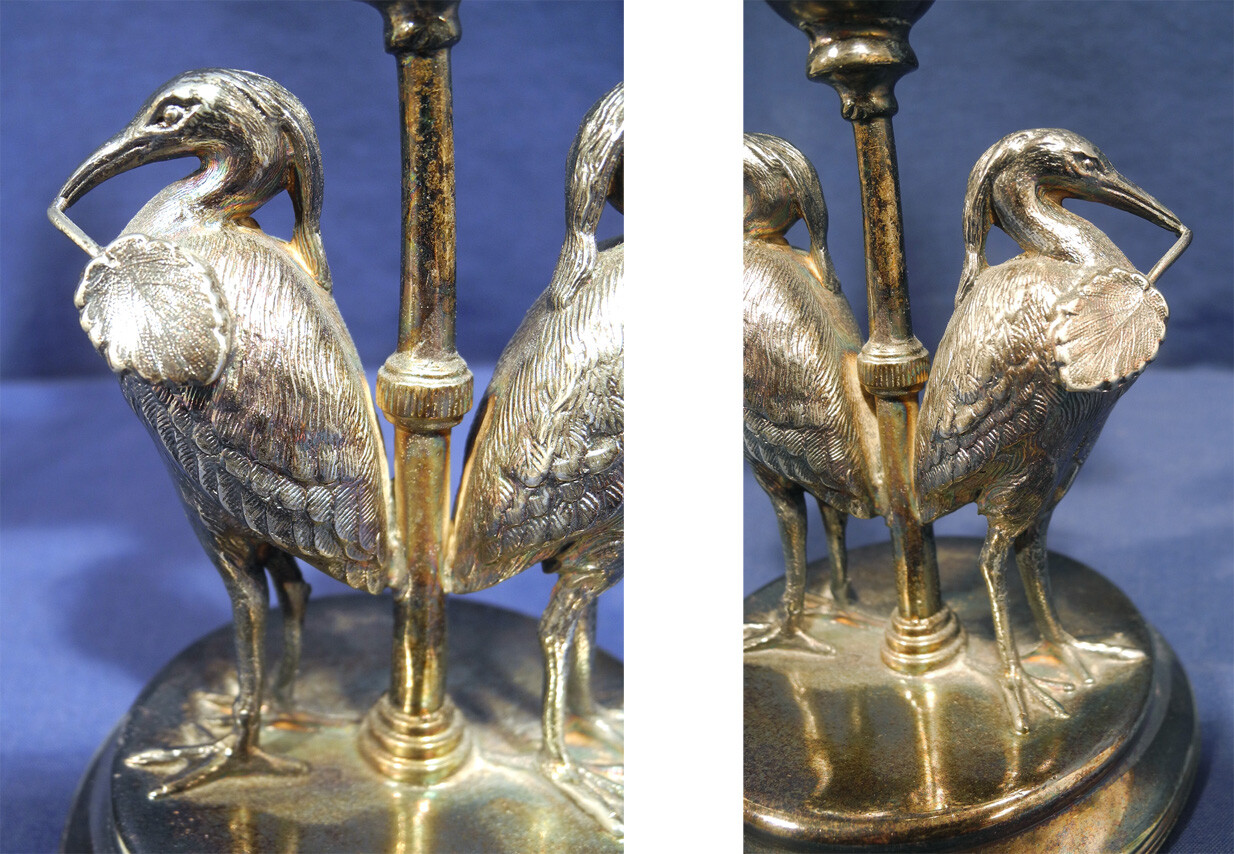 Vtg Antique Silverplated Letter Napkin Holder Reed + Barton 02135 Figural Birds