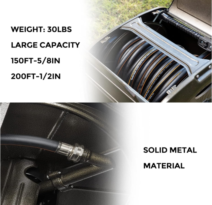 Giraffe Tools Garden Hose Reel Box Outdoor Hideaway Hose Reel