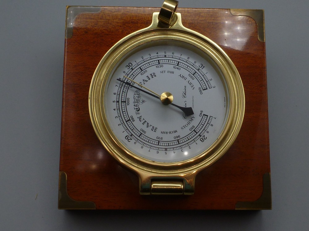 SOLID BRASS COMPENSATED SHIP’S BAROMETER, MADE IN GERMANY