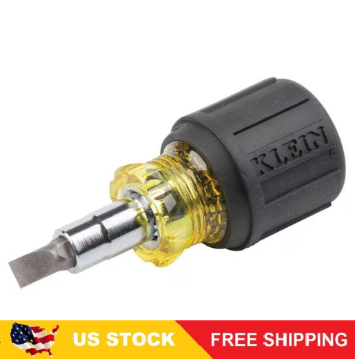 Klein Tools Stubby Multi-Bit Screwdriver/Nut Driver- Cushion Grip Handle