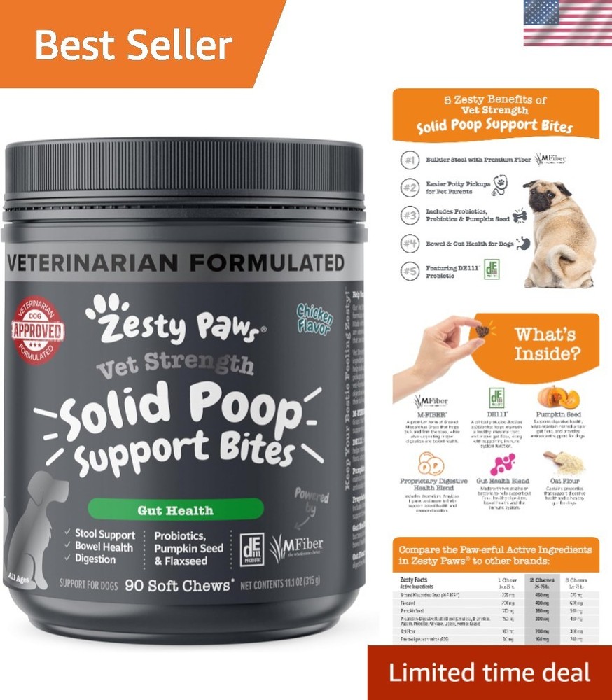 Solid Poop Support Bites for Dogs - 90 Count