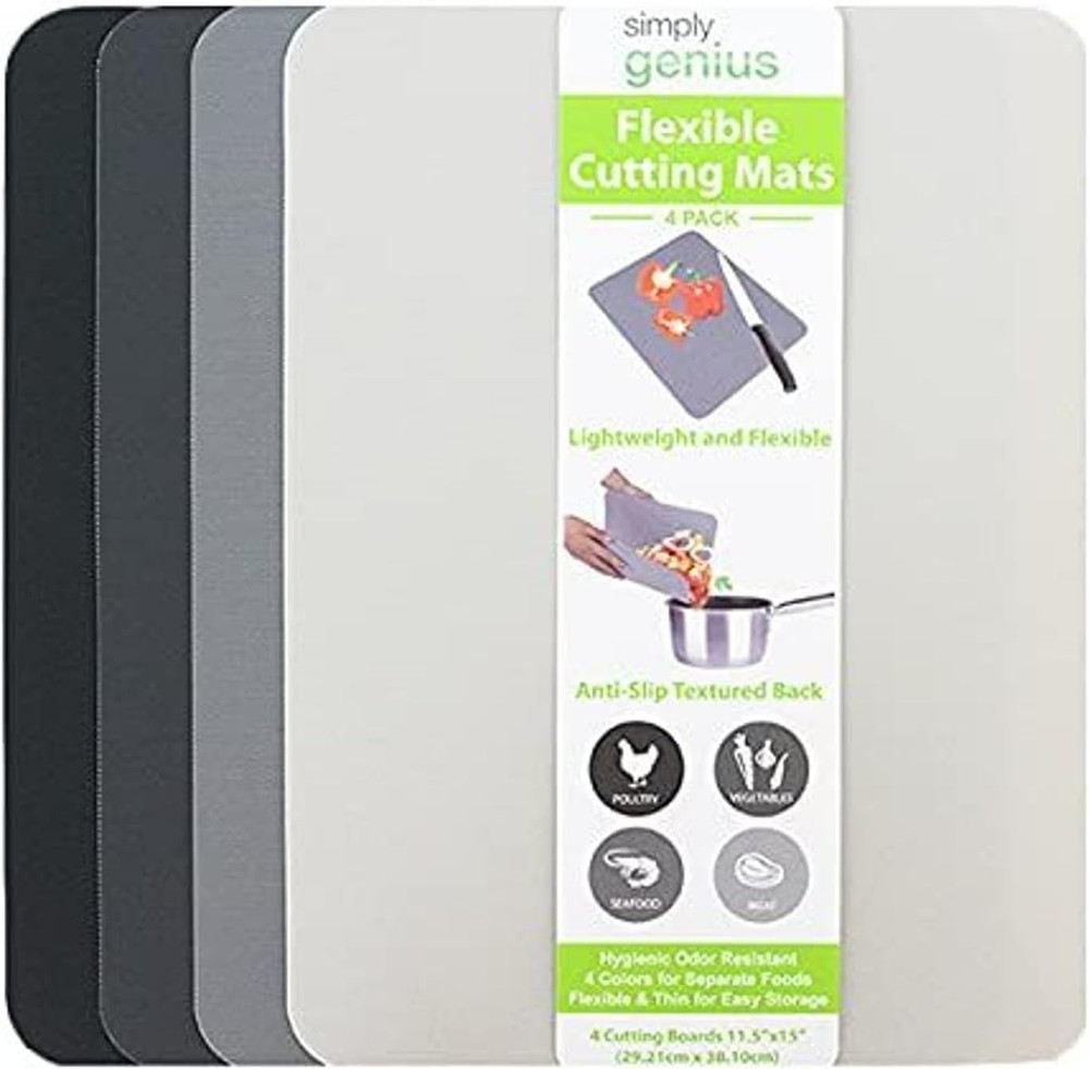 Simply nius Flexible Plastic Cutting Board Set - Color-Coded Cutting