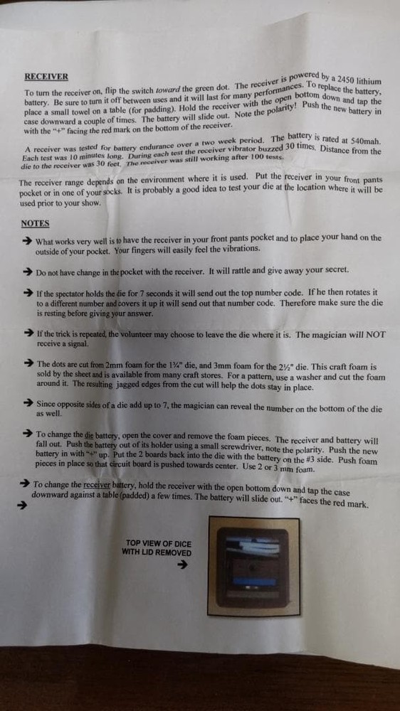 Second hand magic tricksB569 magic dice pride