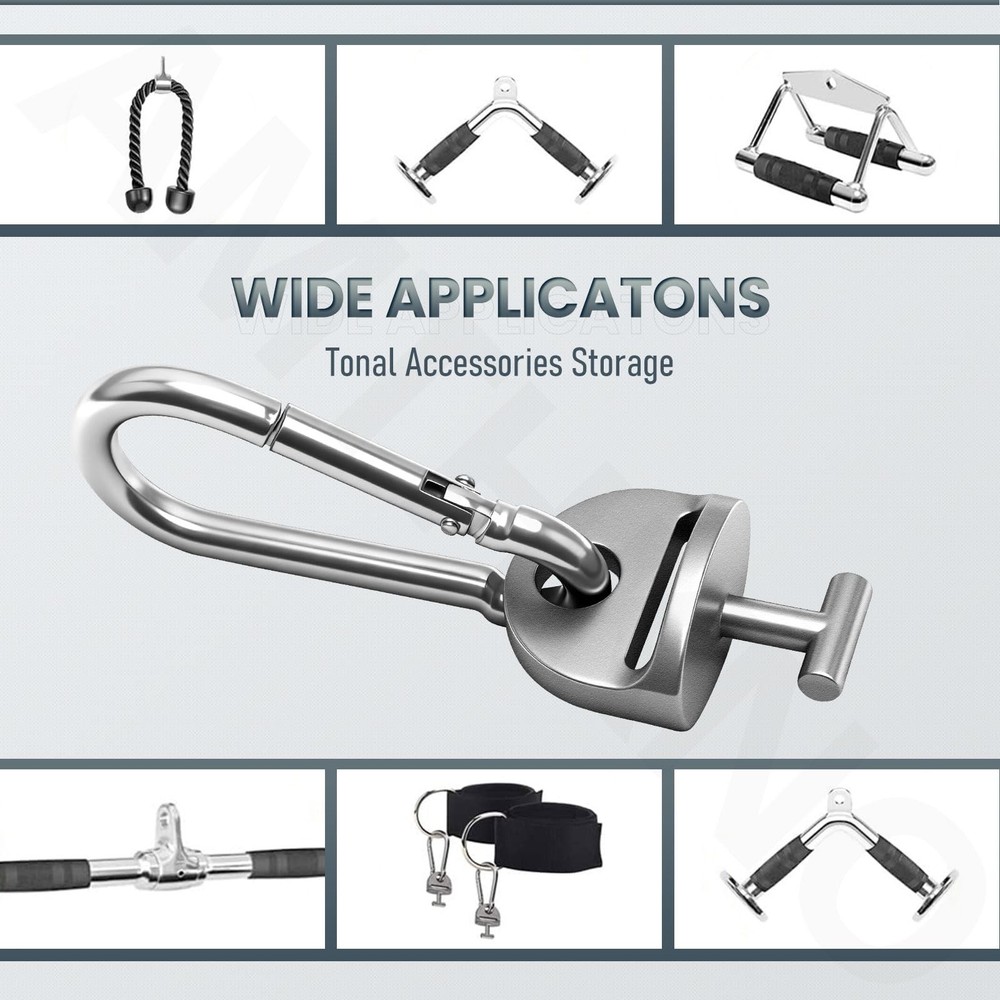 4 Pair T Lock Adapter With Snap Hooks For Tonal Accessory Cable Machine New