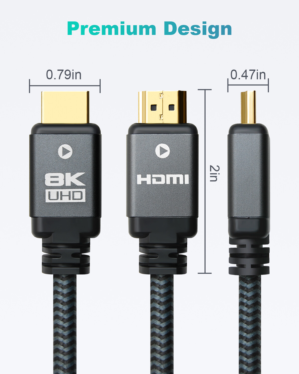 8K HDMI Cable HDMI 2.1 48Gbps High Speed Braided UHD HDTV 3D Dolby HDCP eARC HDR