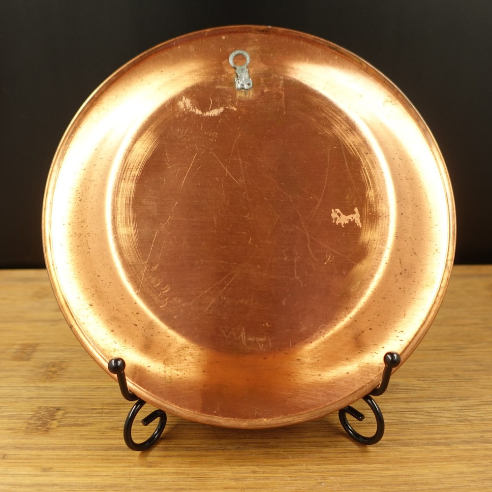2 Decorative Etched Copper Wall Plates 7 3/8''