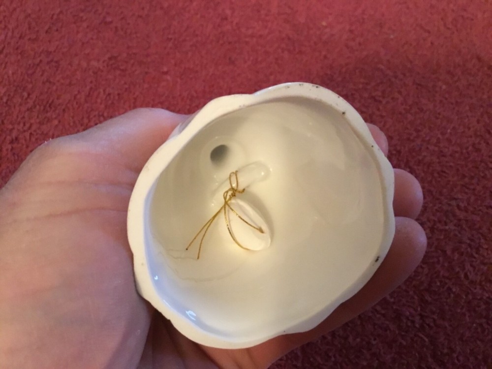 Small Fine Bone China Bell w/Pink Flowers
