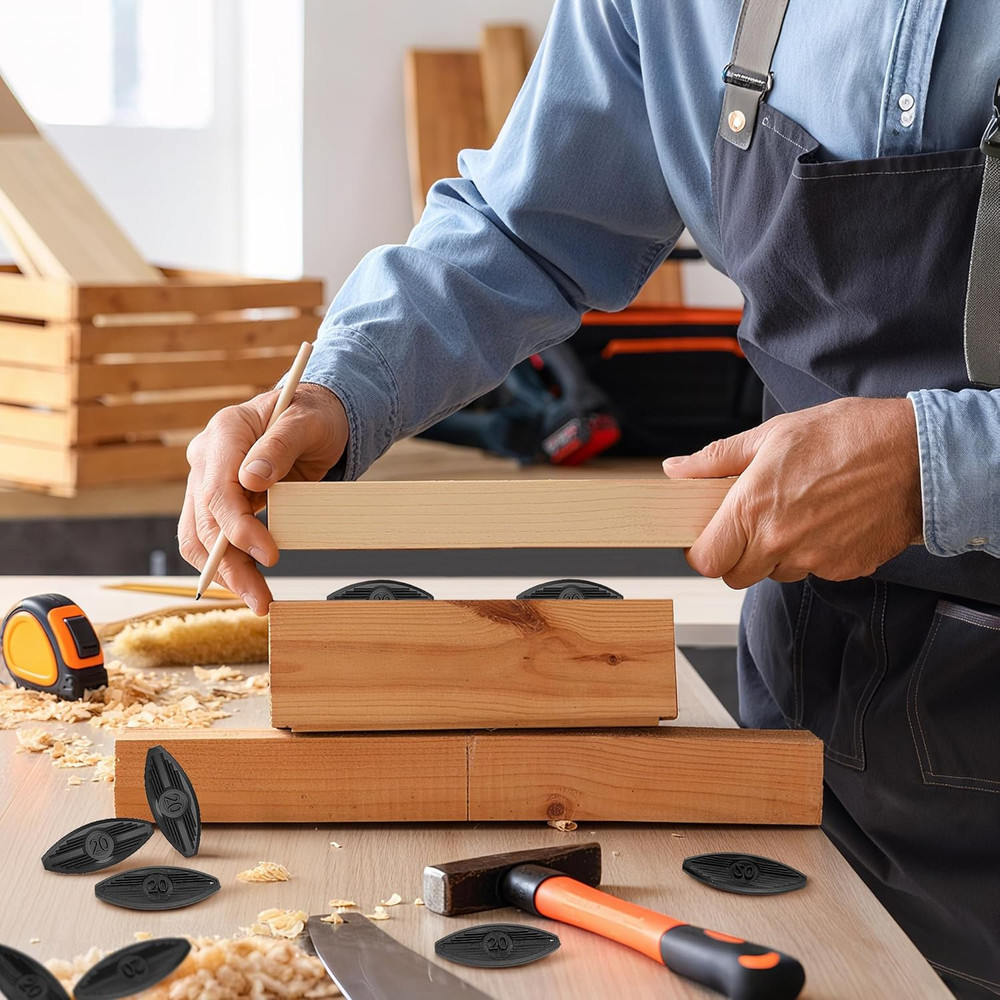 60 Pcs Self-Clamping Plastic Joining Biscuits for Woodworking Projects