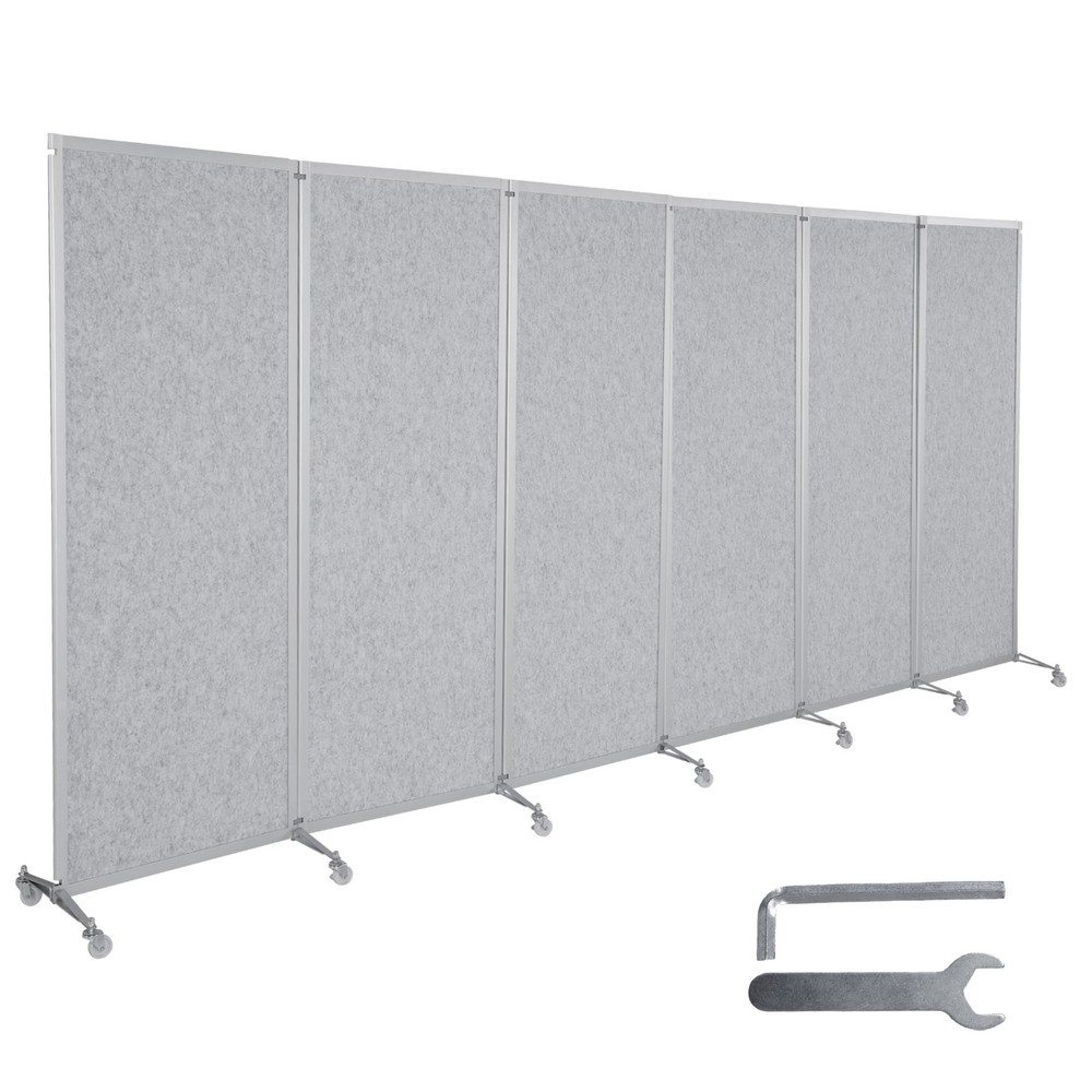 Rolling Privacy Room Divider with Lockable Wheels Office Mobile Screen Partition