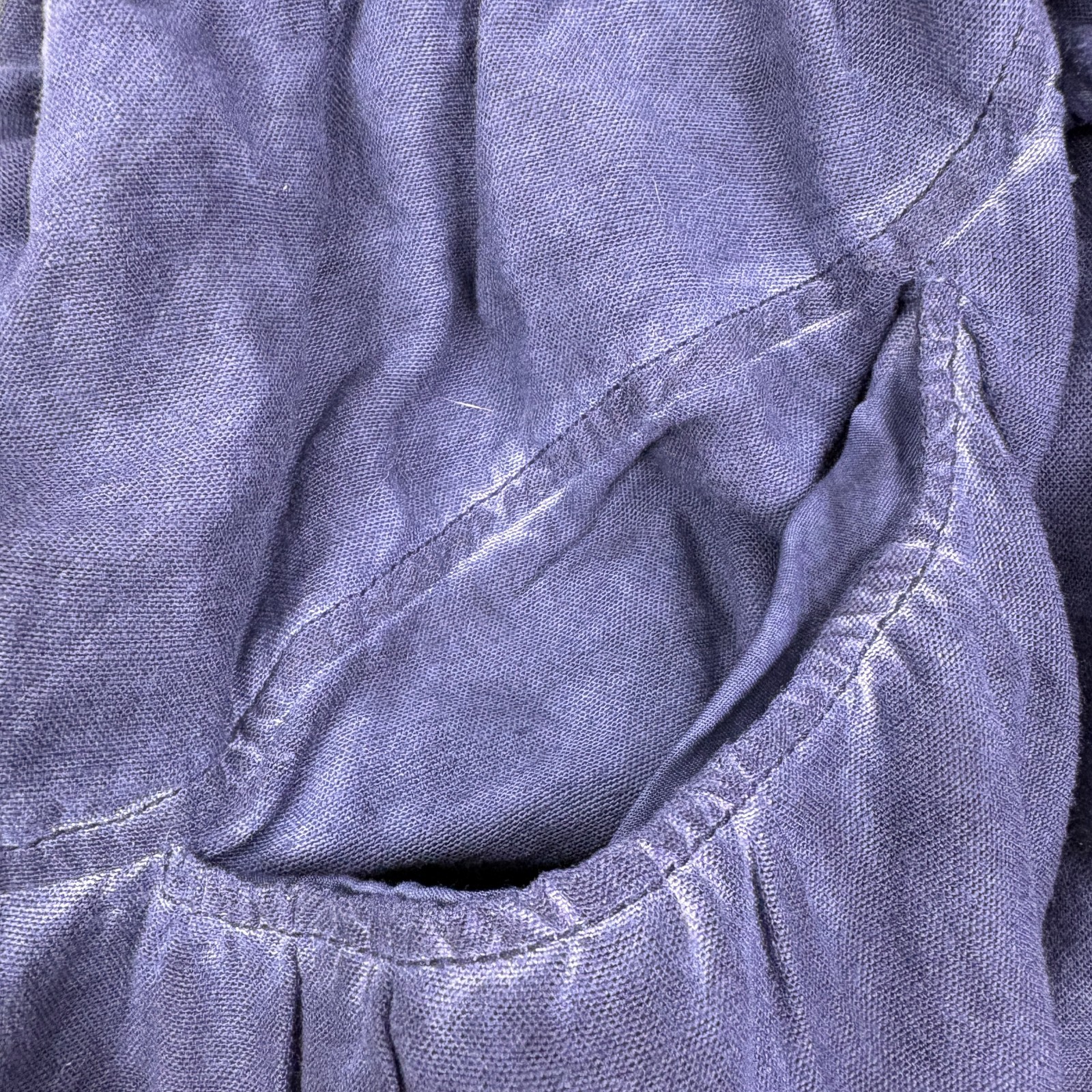 Free People Mariella Pull On Shorts Womens Sz S Navy Blue Eyelet Hem Rope Tie