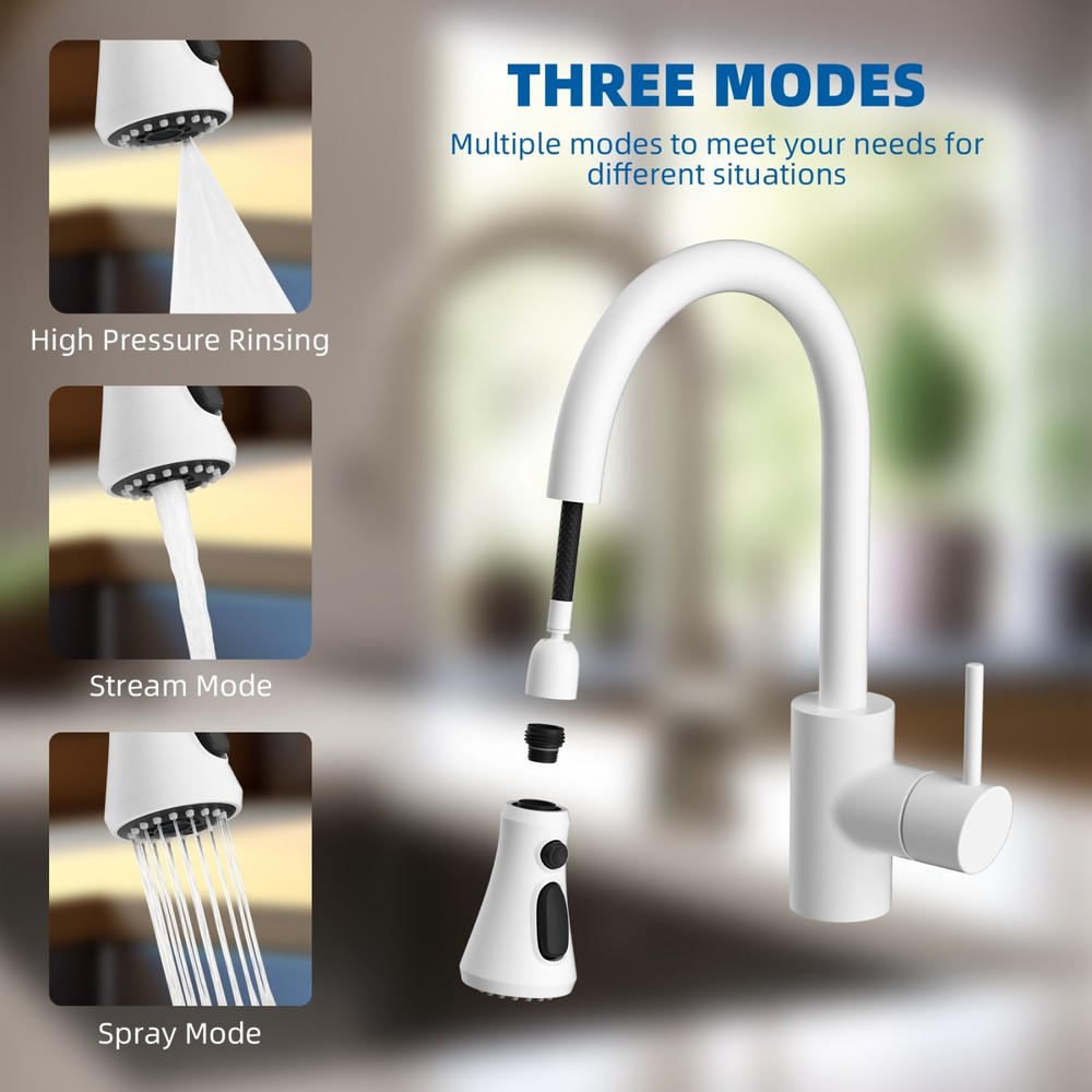 Spray Head Pull Down Kitchen Faucet Replacement Part American Standard White