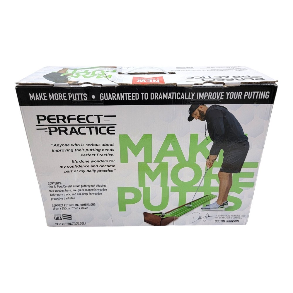 NIB Perfect Practice Compact Edition Putting Mat 8ft Golf Training Aid Johnson
