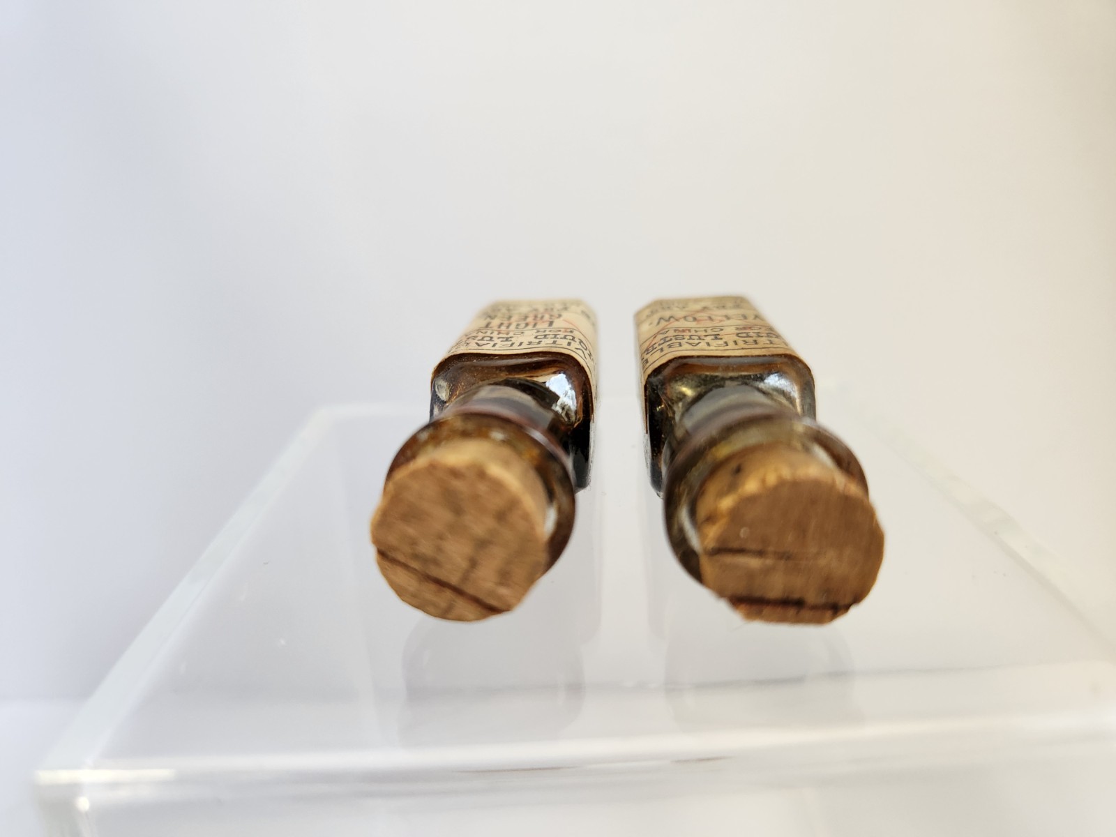 Antique The FRY ART CO New York Embossed Bottles With Labels Liquid Lustres