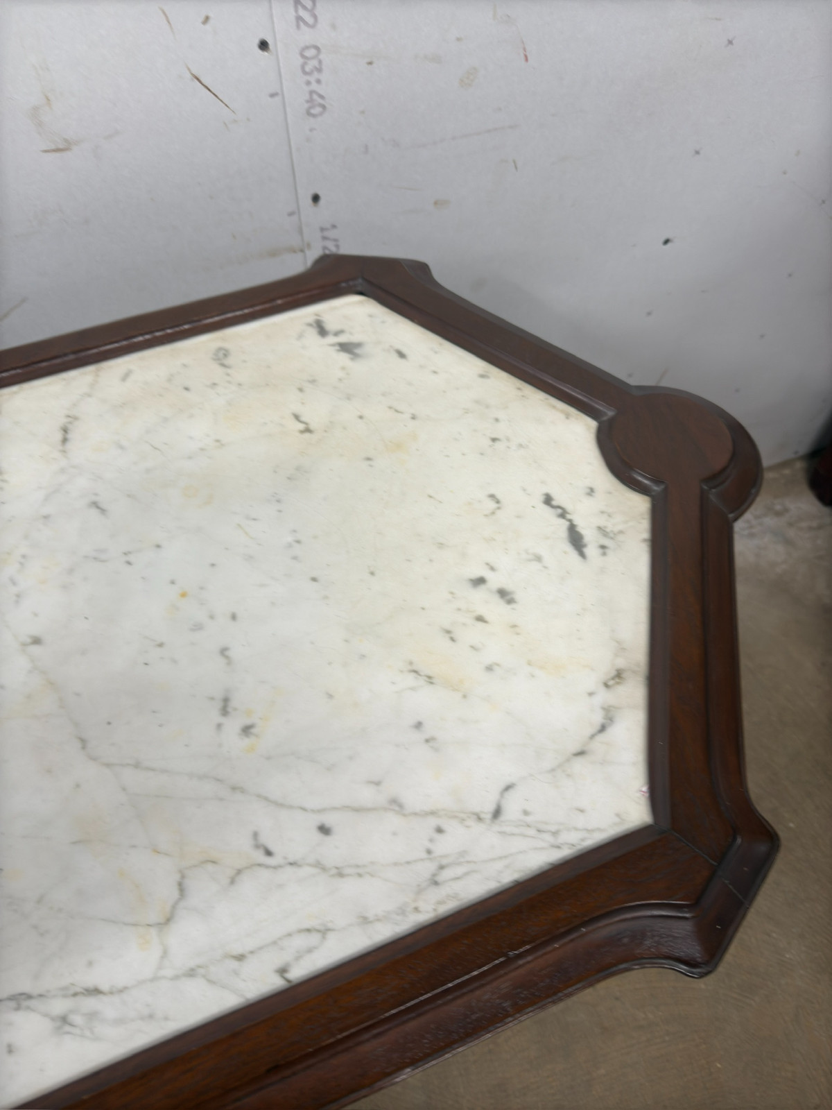 antique Rennaissance revival Victorian walnut parlor center table marble 1870
