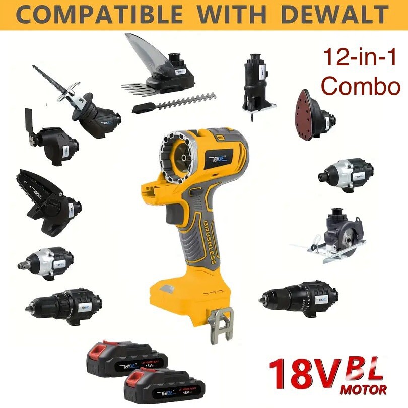 Newone 12 Power Tools Combo Kit, Drills, Circular Saw, Multitool, Dewalt Battery