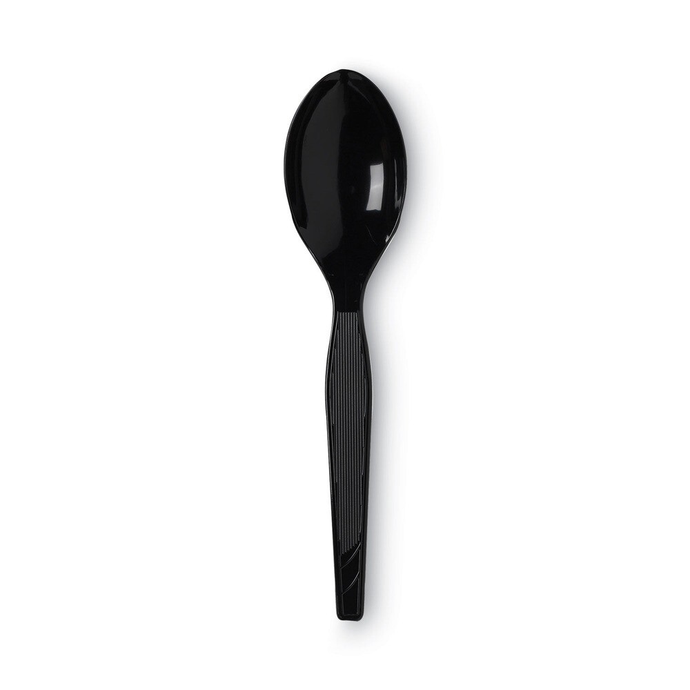 Dixie TM517 Heavy Mediumweight Plastic Cutlery Teaspoons - Black (1000/Ct) New