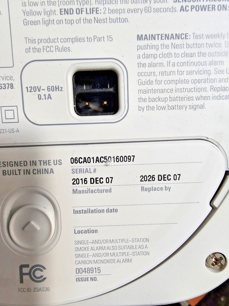 Google Nest Protect Wired, TWO units - Smart Smoke Detector - Recently expired