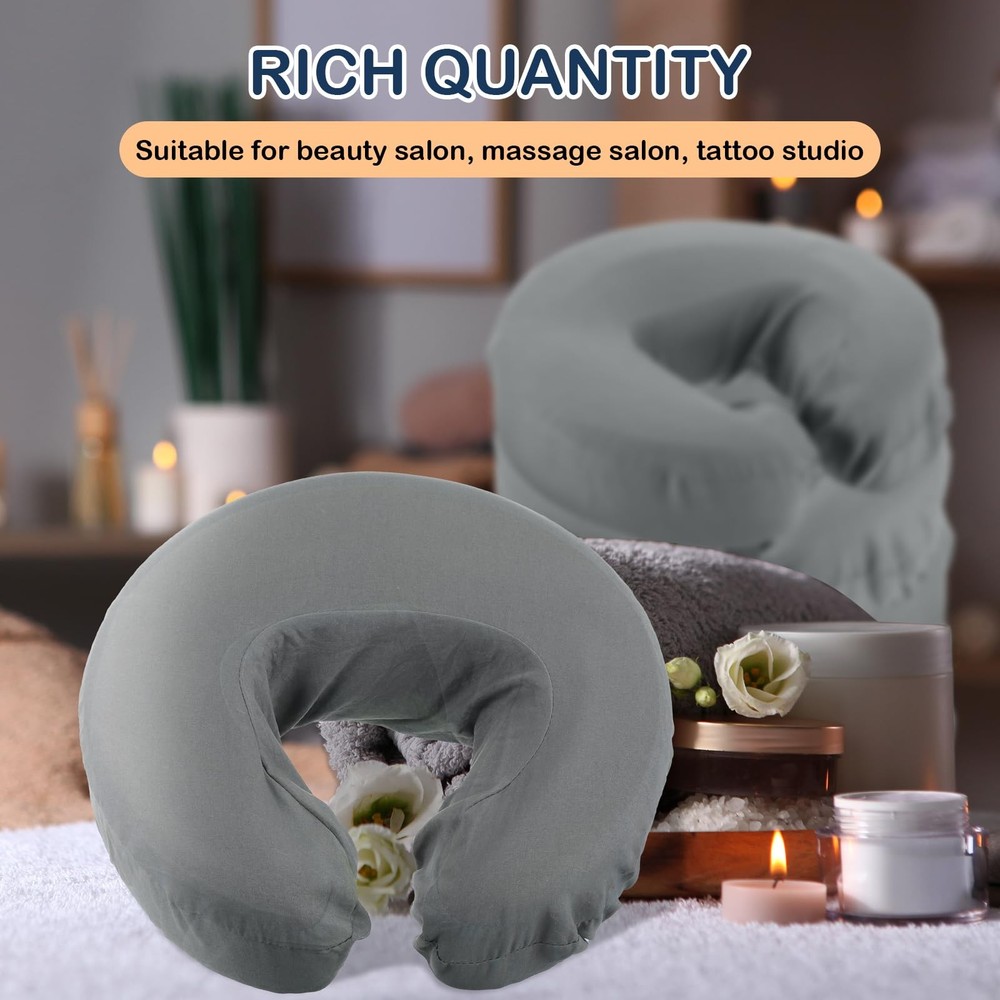 24 Pcs Face Cradle Covers for Massage Table Microfiber Reusable Soft Thicker Mas