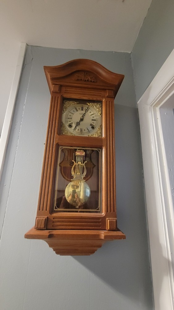 Classic Pendulum Wall Clock - Real Wood,
