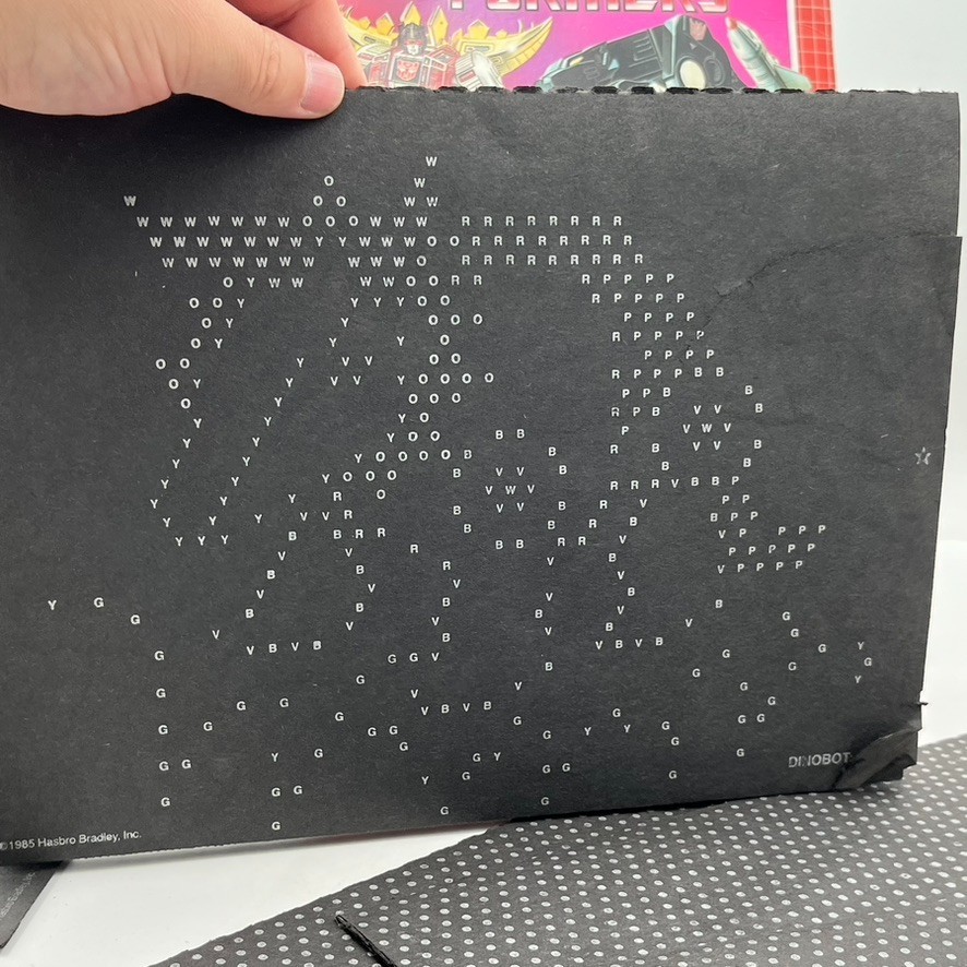 VTG 1986 Original Lite Brite Paper Patterns Transformers Decepticon Unpunched