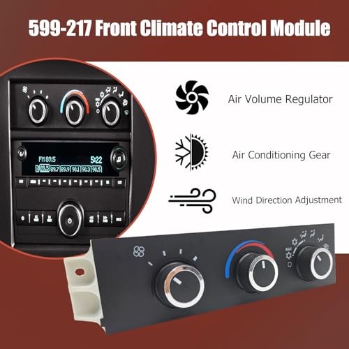 Front A/C Heater Climate Control Module Panel Switch Compatible with 1996-2020