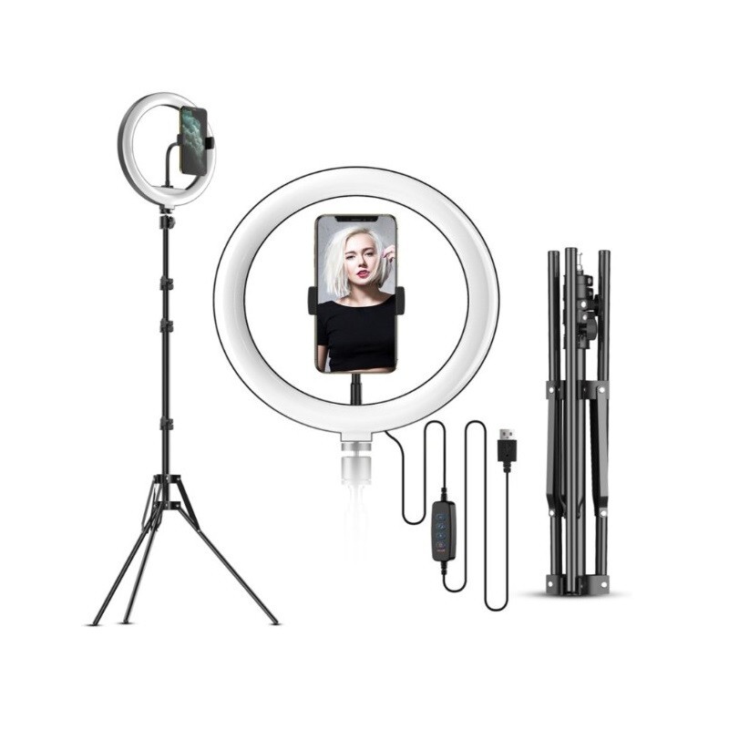 10" LED Ring Light & 2.1M Tripod Stand for Cameras