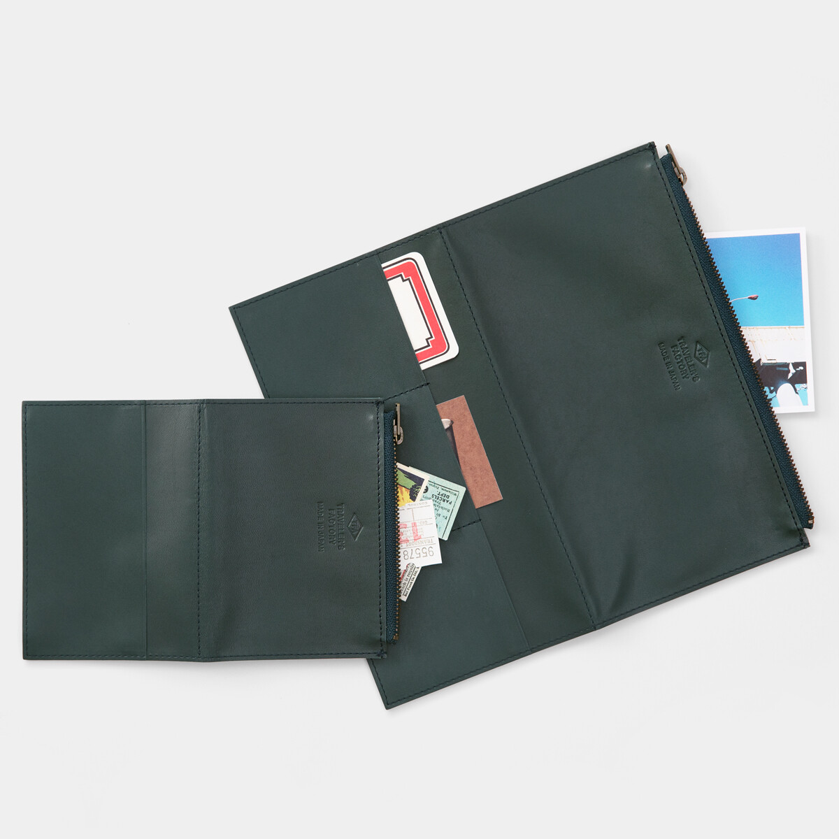 TRAVELER'S Notebook Leather Zipper Case engraving Tannin Regular & Passport size