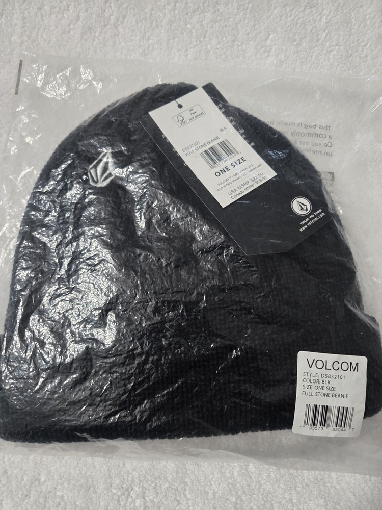 Volcom Full Stone Beanie - Black - One Size New With Tags