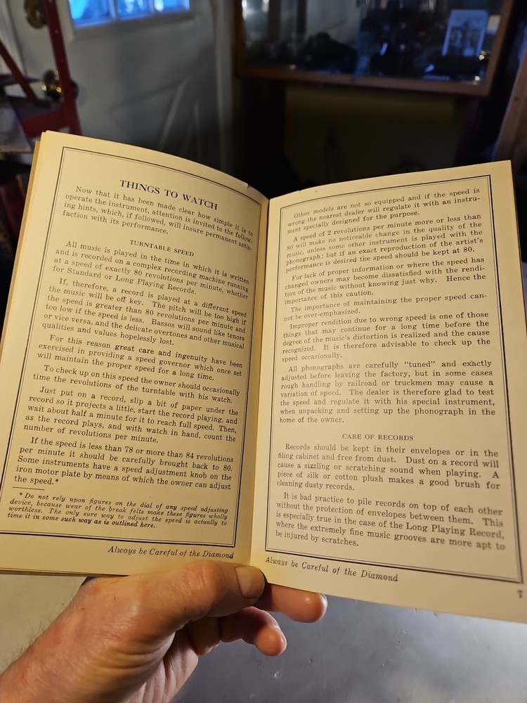 Antique 1927 EDISON PHONOGRAPH Instructions Booklet