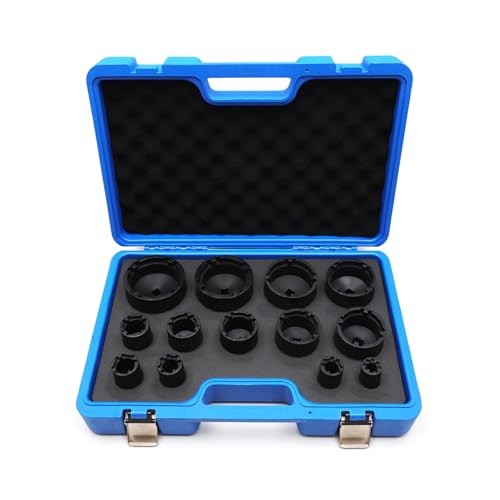 13pcs Grooved Lock Nut Socket Set with Internal Teeth, Spindle Nuts Socket Kit