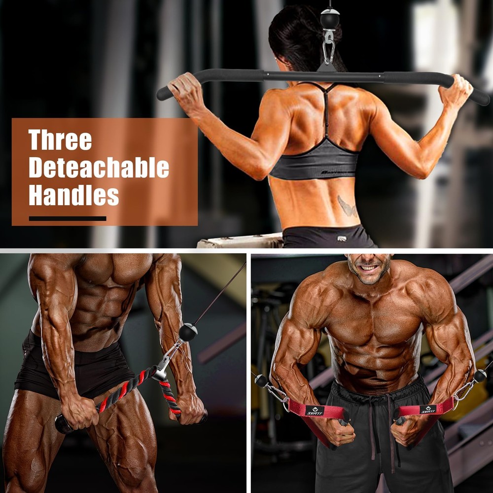 Cable Pulley System Gym, Tricep Workout Pulley System for LAT Pulldown, Bicep...