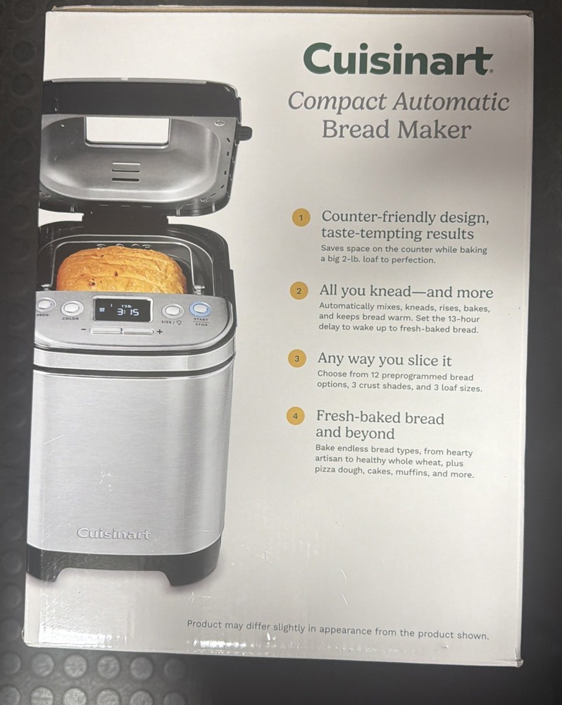 Cuisinart Compact Automatic Bread Maker Machine, Stainless, NEW