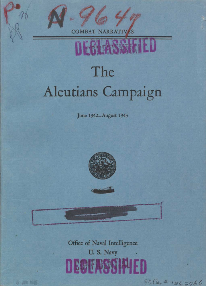 143 Page Combat Narratives Aleutians Campaign 1942 1943 History Study on Data CD