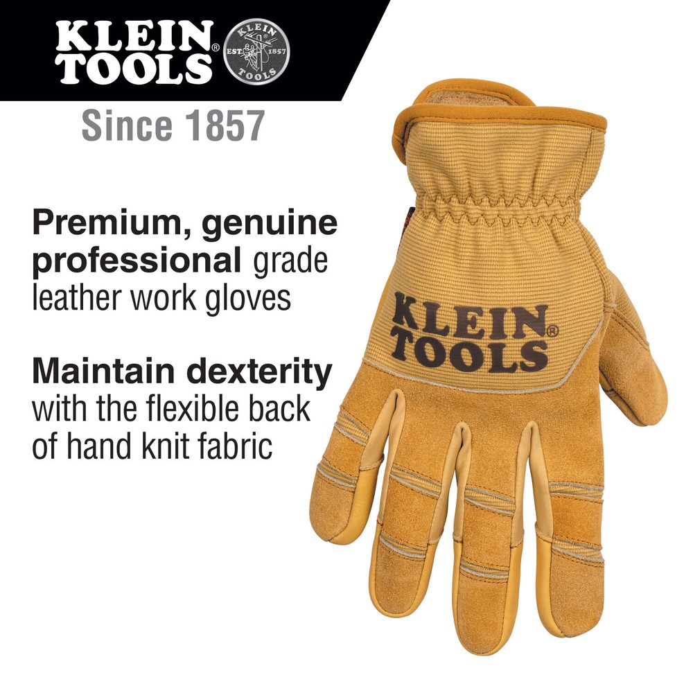 Klein Tools 60606 Leather All Purpose Gloves, Small