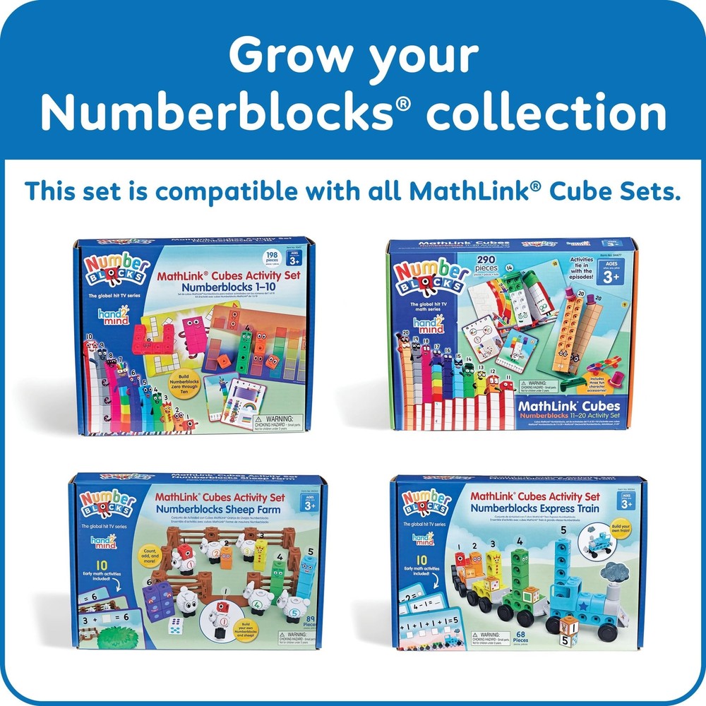 hand2mind Numberblocks Express Train MathLink Cubes Activity Set, Preschool L...