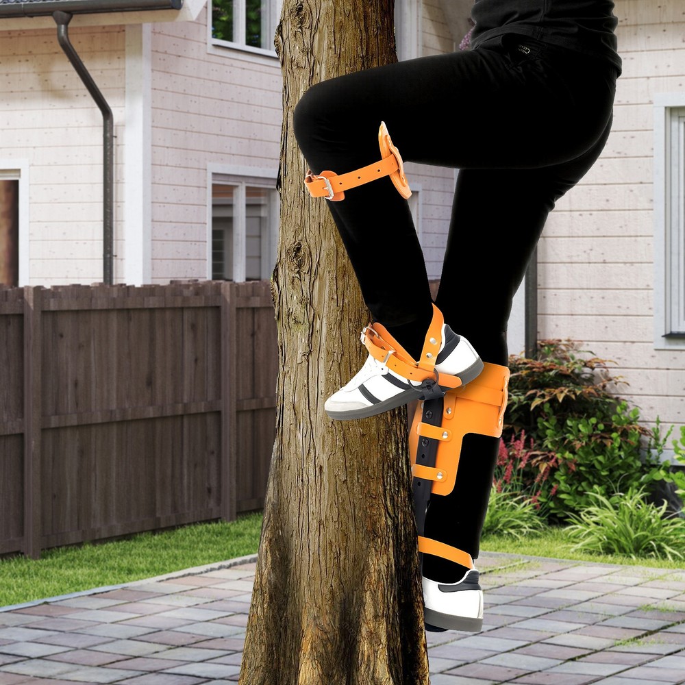 Tree Climbing Spike Set Pole Climbing Spurs Climber Gaffs+Strap Adjustable 100kg