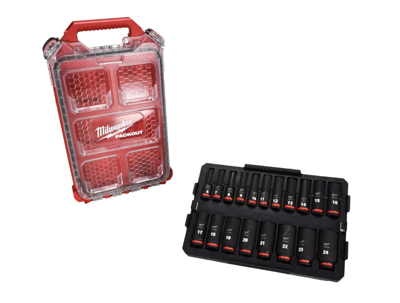 Milwaukee 49-66-6801 Shockwave Impact Duty Socket 3/8” Drive 19-Pc Packout Set