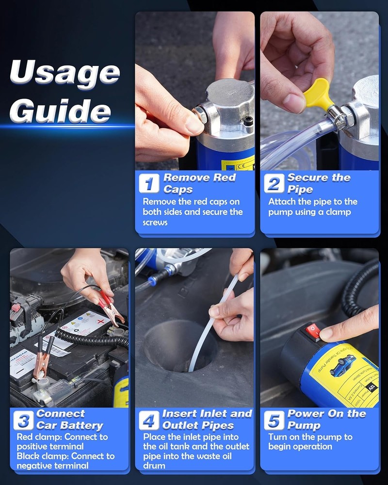 Electric Engine Oil Transfer Extractor Fluid Suction Pump Diesel Siphon Kit