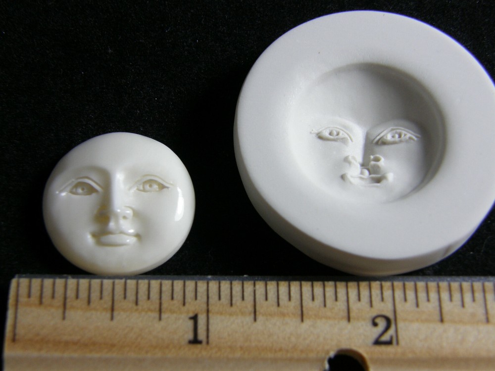 Moon Face Open Eyes Polymer Clay Mold (MD1531)