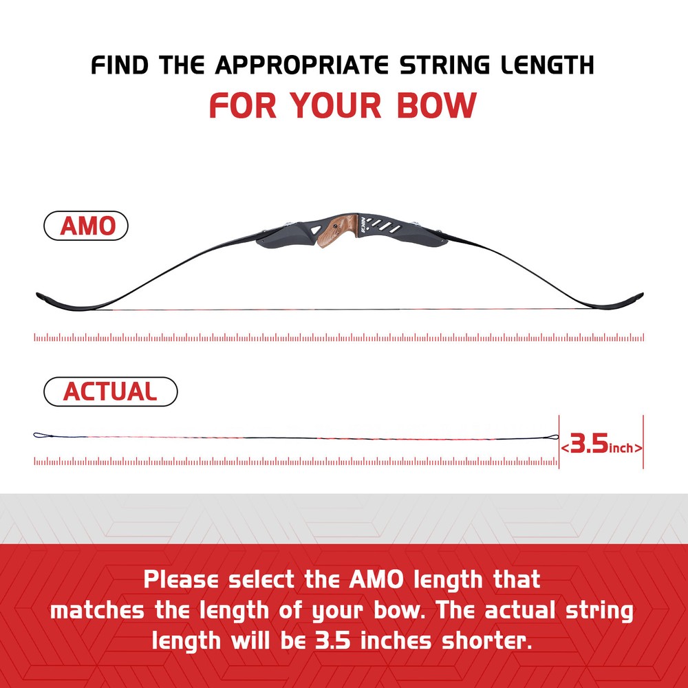 12 Strands Bow String Replacement for 57" Recurve Bow and Long Bow Bowstrings