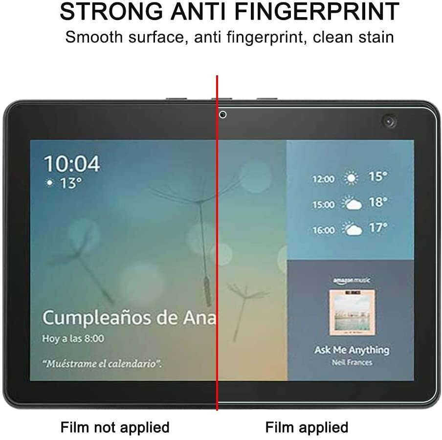 [2 Pack ]No-Bubble 9H Hardness Tempered Glass Screen protector for Echo Show 10