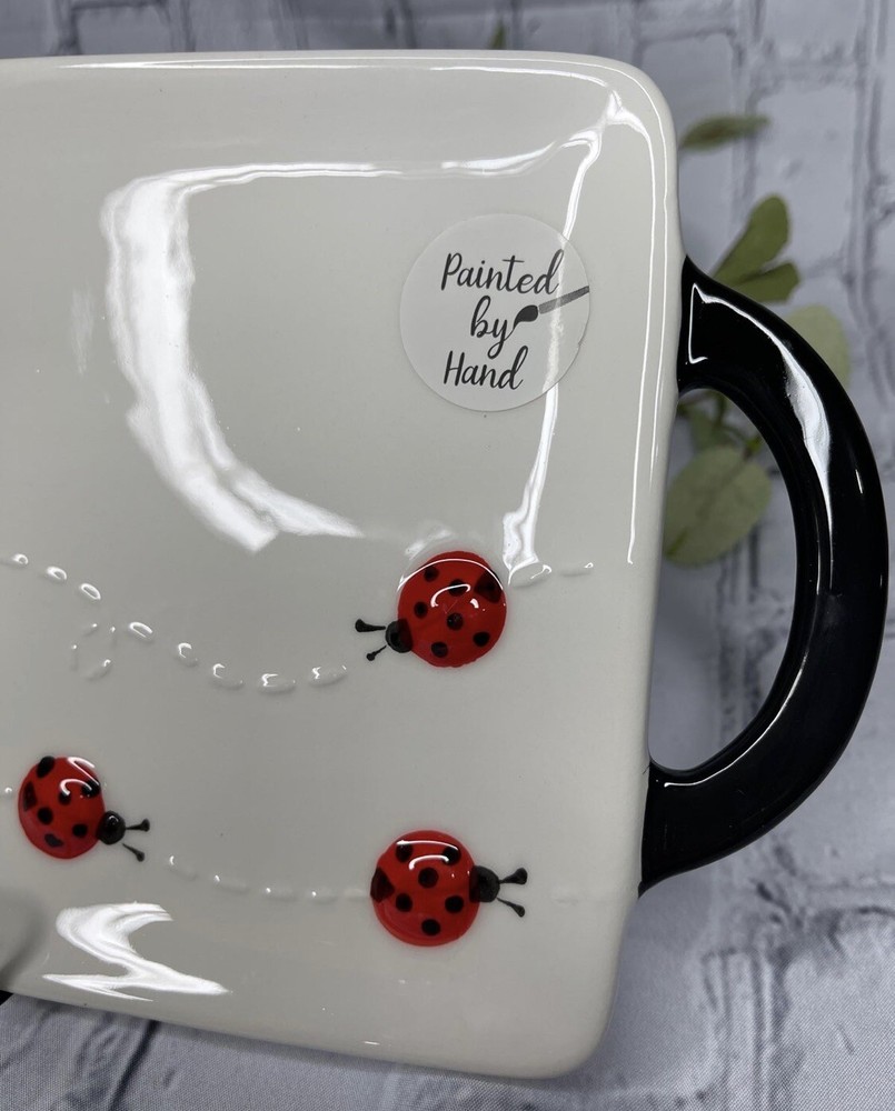 Ladybug Serving Tray - 15x6 Ceramic Ladybug Tray-All New!