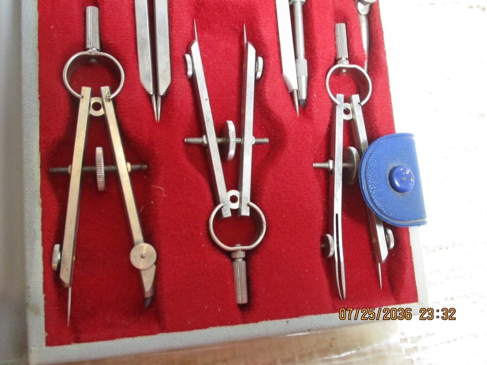 TACKO 2130C Drafting Tool Set with Case Collectible Engineering- 11 -Instruments