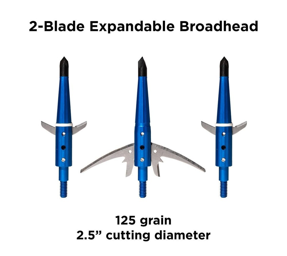 Swhacker Levi Morgan 2-Blade Broadheads 2.5" Cut Blue 3-Pack