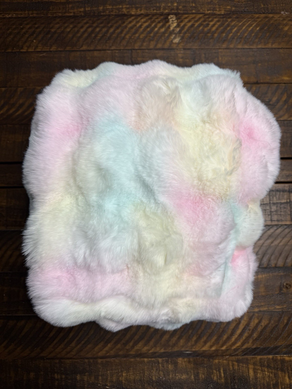 Pottery Barn Teen Marshmallow Faux Fur Tie-Dye Bean Bag Chair Slipcover Only OB!