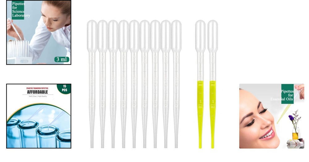 Calibrated 3ml Disposable Pipettes - Ideal for Safe Science & DIY Projects