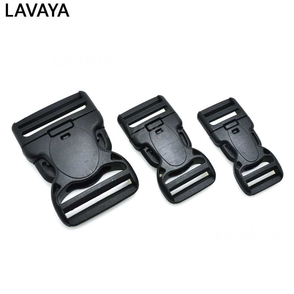 Plastic Dual Adjustable & Security Double Lock Buckle for Tactical Belts Black